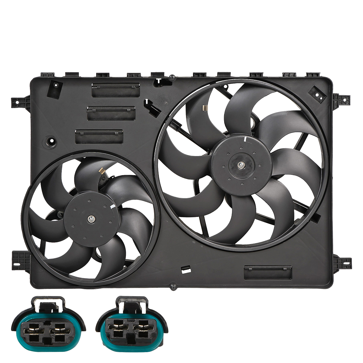 Электровентилятор охлаждения для автомобилей Volvo XC60 (08-)/XC70 (06-) (2 вент.) (с кожухом)