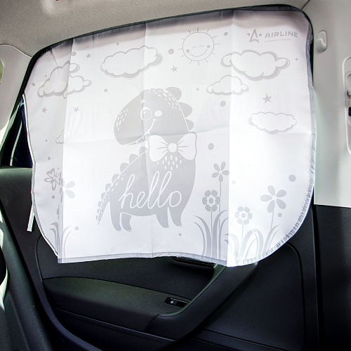 Шторка солнцезащитная 50*70см на боковое стекло, на магнитах, детская, серая