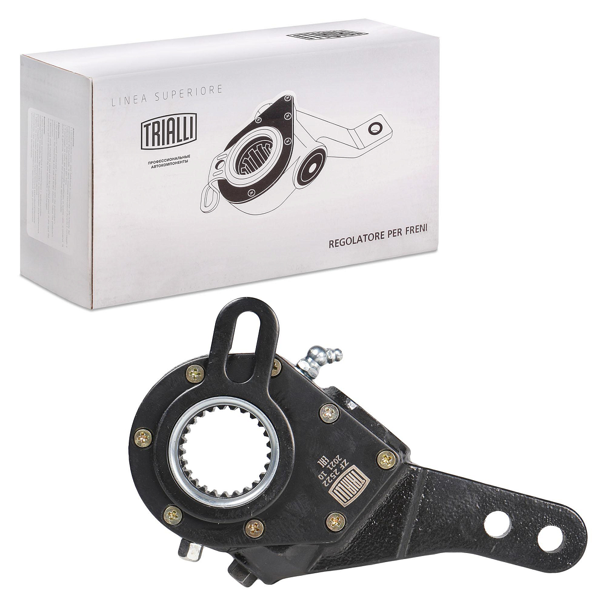 Рычаг тормоза регулировочный автоматический (трещотка) для автомобилей МАЗ 103 / 104 / 105 / 107 / 152 / 6430 / ПАЗ передний левый / правый (эвольвентный, узкий шлиц)