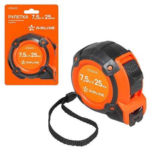 Рулетка в прорезиненном корпусе 7.5мх25мм