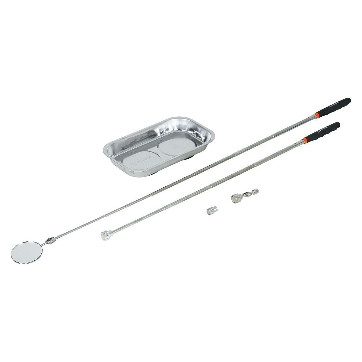 Инструмент инспекционный, набор 5пр. (захват 2.2.кгc, шарнир 3.6кгc, зеркало D=50мм, магнит.тарелка 136х237мм)