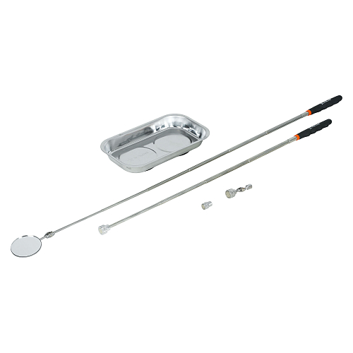 Инструмент инспекционный, набор 5пр. (захват 2.2.кгc, шарнир 3.6кгc, зеркало D=50мм, магнит.тарелка 136х237мм)