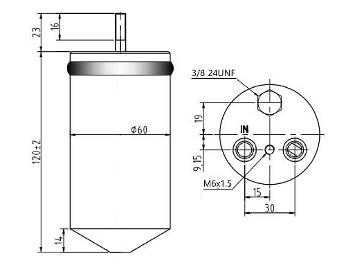 Ресивер-осушитель конденсора для автомобилей Matiz (01-)