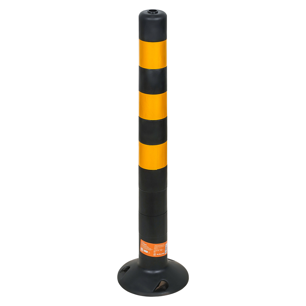 Столбик парковочный 750мм(ССУ) 3 световозвр.полосы, болт.креп., пластик, черный