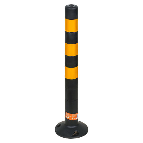 Столбик парковочный 750мм(ССУ) 3 световозвр.полосы, болт.креп., пластик, черный