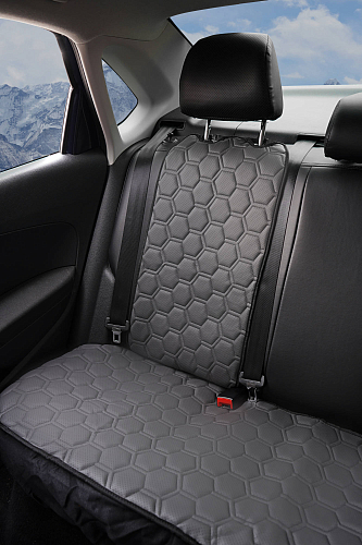 Накидка "Алькантара", задняя (3 предмета), экокожа с перфорацией, серая