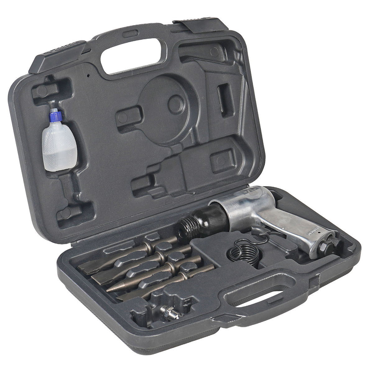 Молоток пневматический МП1, 4500 уд/мин с оснасткой 9 пр., кейс