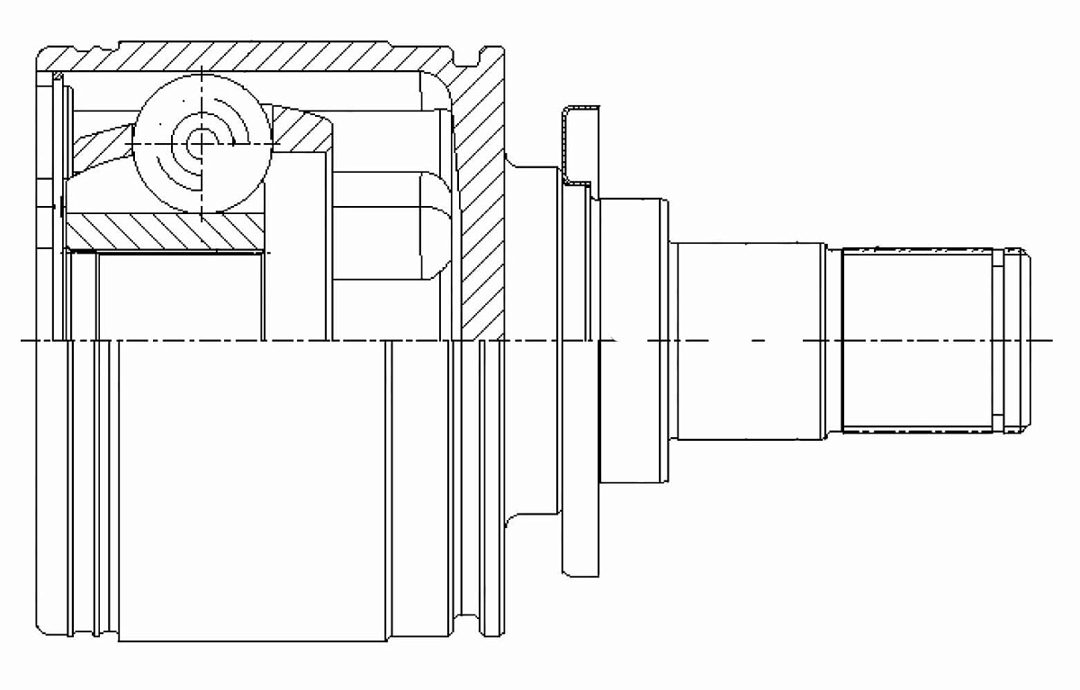ШРУС внутренний задний левый для автомобилей Mitsubishi Pajero IV (06-) 3.0i с блокировкой