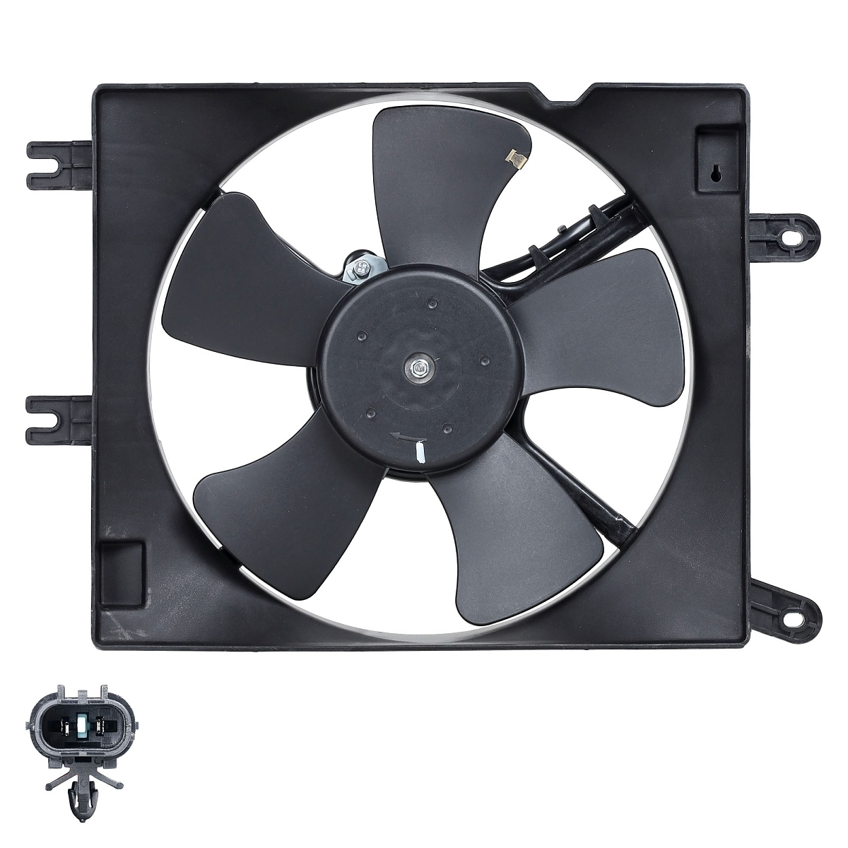 Электровентилятор кондиционера для автомобилей Chevrolet Lacetti (04-) (с кожухом)