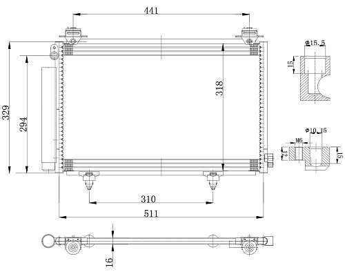 Радиатор кондиционера для автомобилей Vitz (99-)/Platz (99-)/Funcargo (99-)