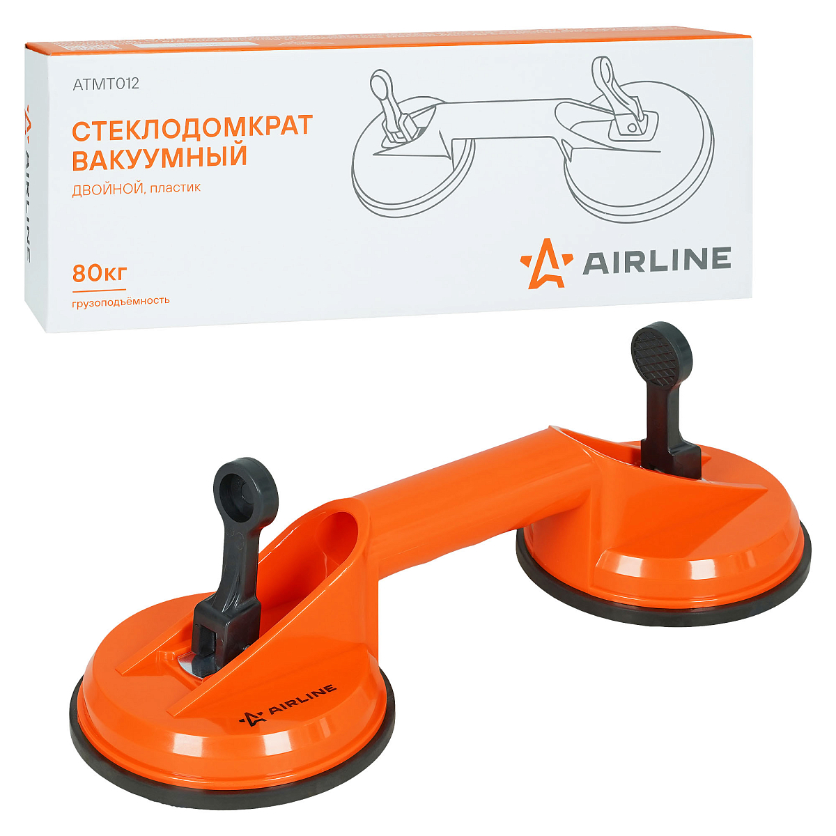 Стеклодомкрат вакуумный двойной, г/п 80кг. пластик