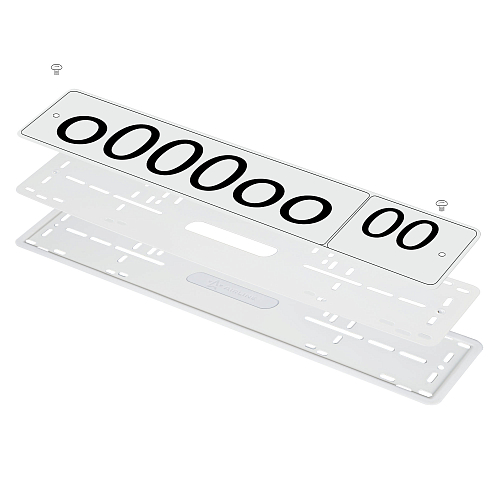 Рамка под номерной знак PRO, силиконовая с металл.основой, 1 шт., крепл., белая