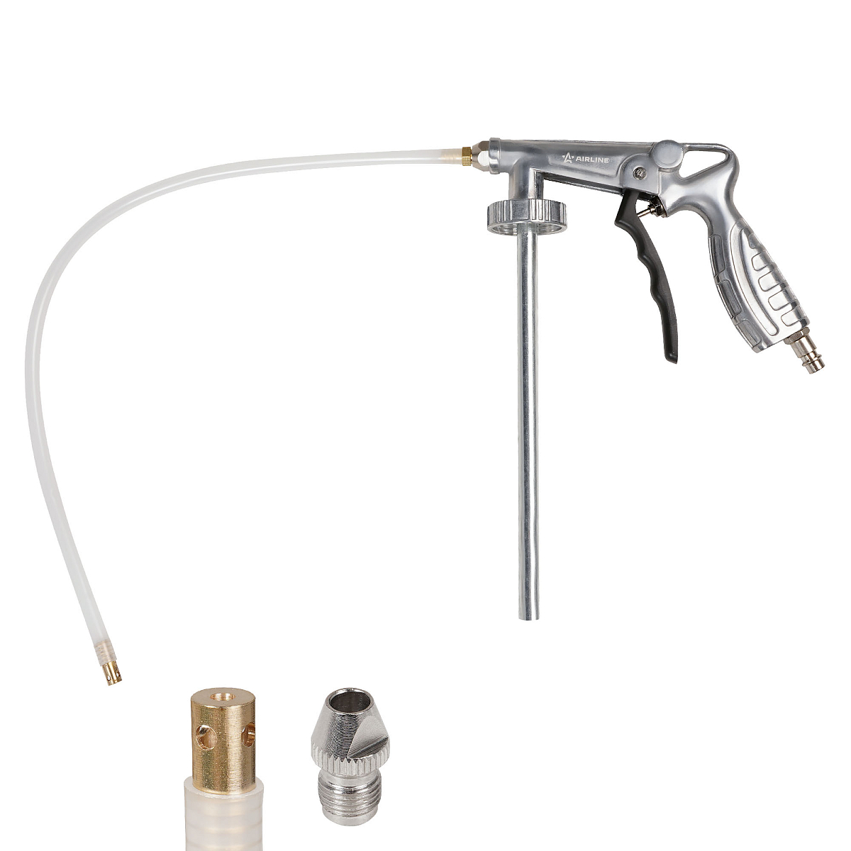 Пистолет для антигравийных и антикоррозийных составов PRO с гибким и прямым соплами