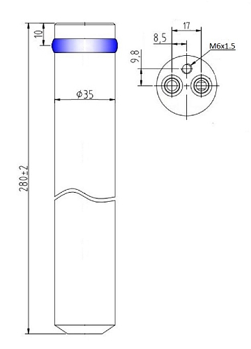 Ресивер-осушитель конденсора для автомобилей Mazda 3 (09-)/ 6 (02-)