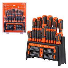 Набор отвёрток и бит 50пр. в подставке (SL, PH, PZ, HEX, TORX, SQUARE) блистер