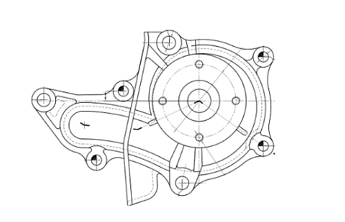 Насос водяной для автомобилей Toyota Corolla (91-) 1.3i/1.5i/1.6i [4A; 5A; 8A] (без корпуса)