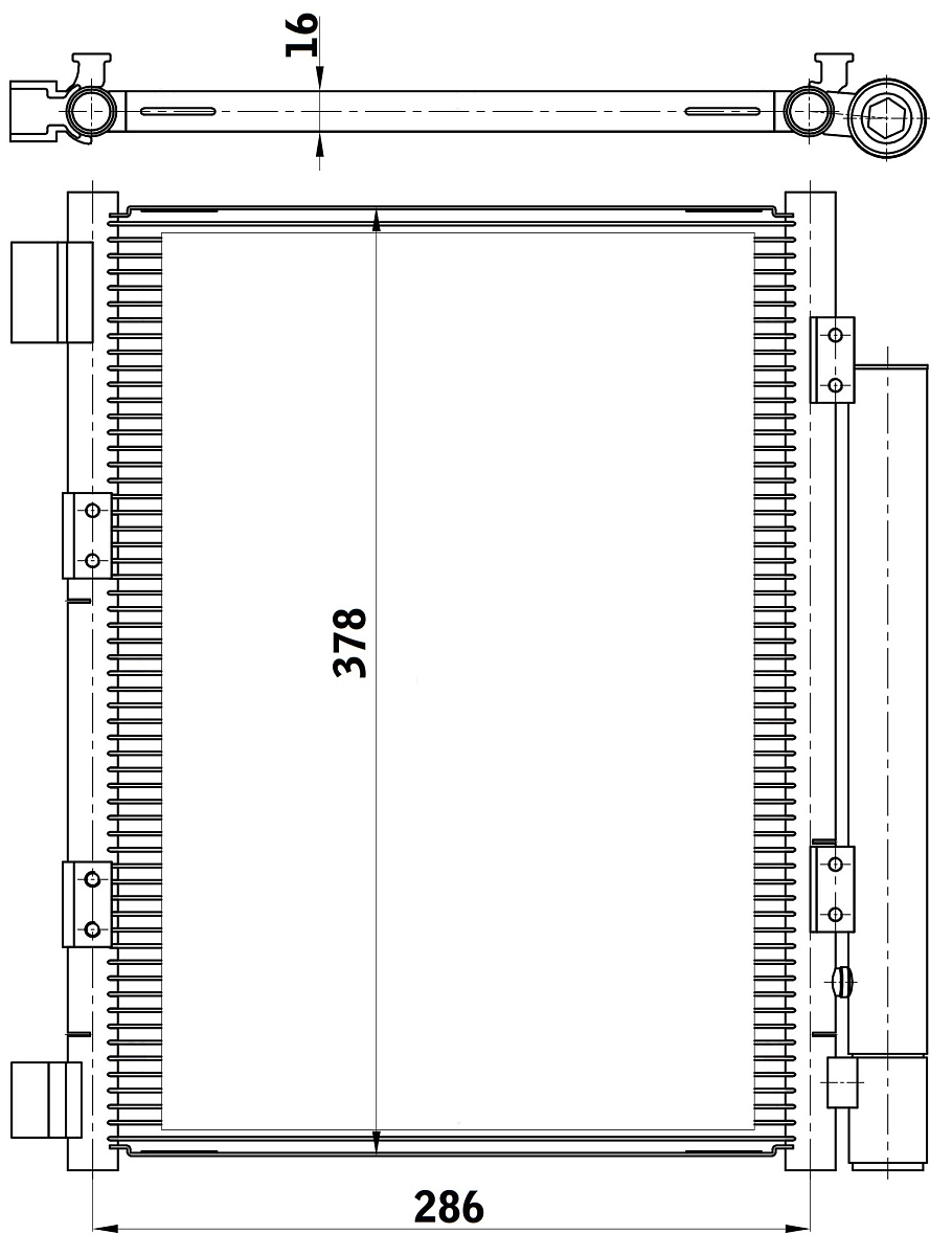 Радиатор кондиционера для автомобилей КАМАЗ Компас 9 (43089)/Компас 12 (43082)/JAC N75/N80/N90/N120