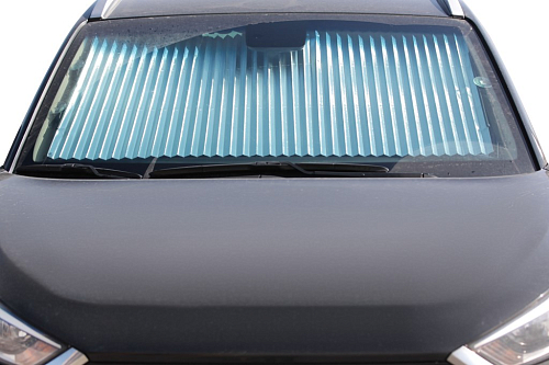 Шторка солнцезащитная 80см на лобовое/заднее стекло, раздвижная, серая