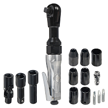 Трещотка пневматическая 1/2" 61Нм с головками 17 пр. кейс