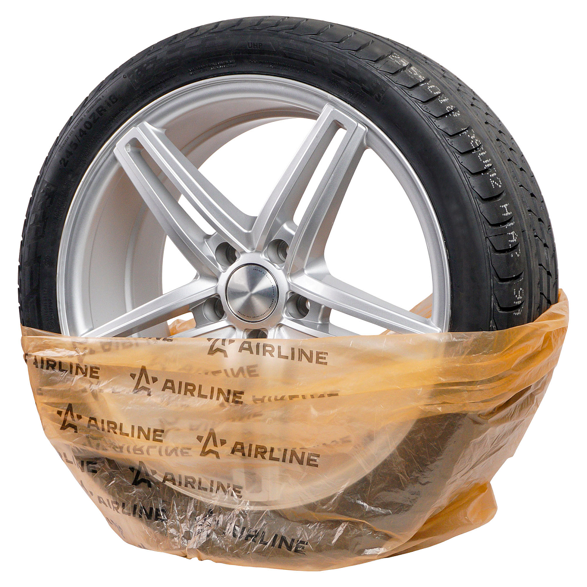 Пакеты для колес R12-22, 4 шт в рулоне, 115х115 см, 17 мкм, оранж.