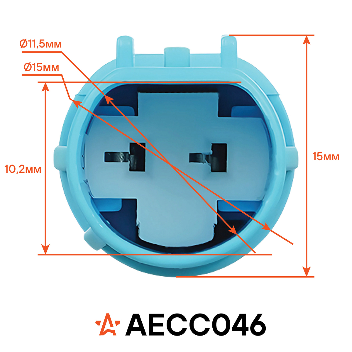 Разъём 2 pin с проводами для датчика положения коленвала Лада, Renault, Nissan