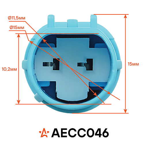 Разъём 2 pin с проводами для датчика положения коленвала Лада, Renault, Nissan