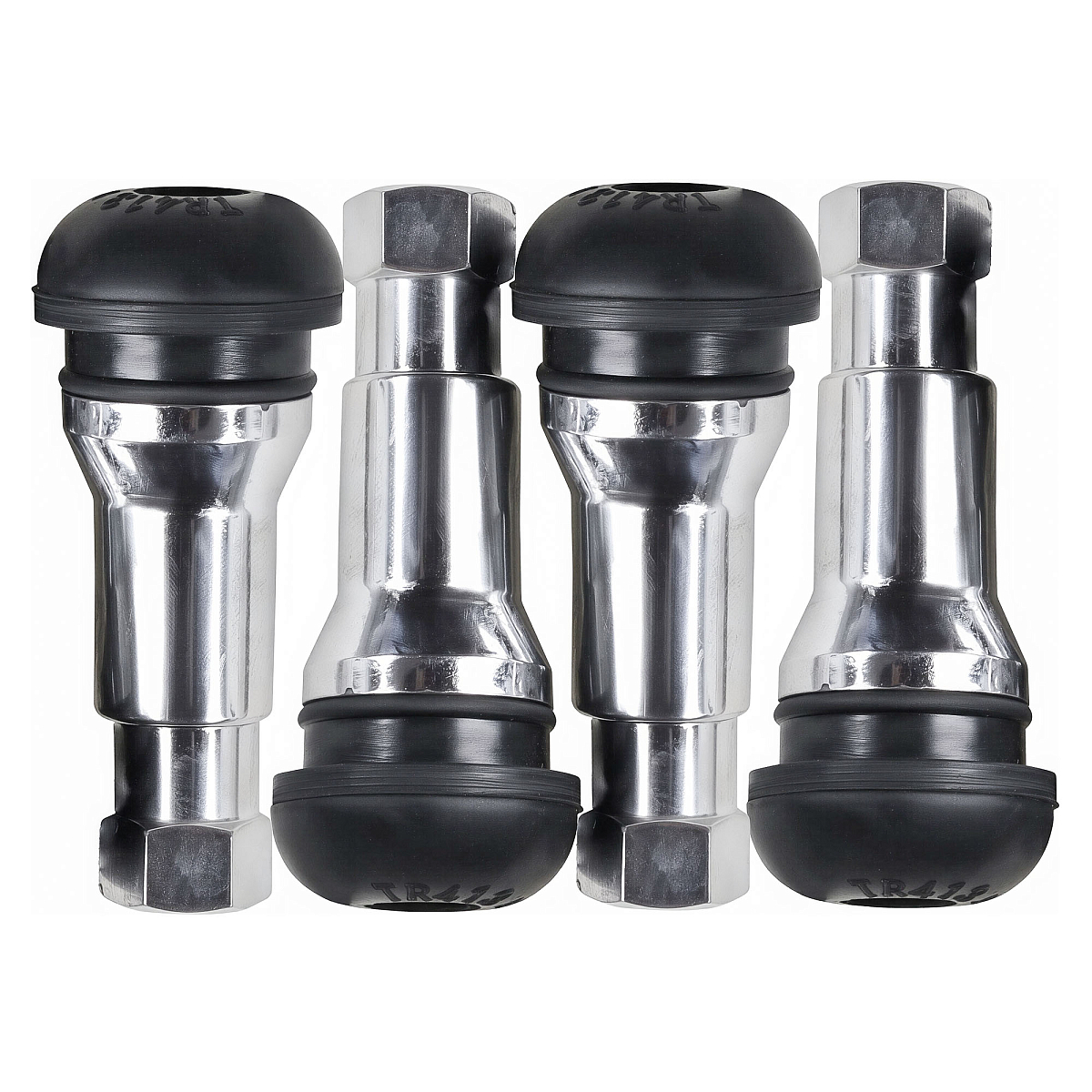 Вентиль для б/к шин TR413AC, c декор. колпачком, хром, 4 шт.