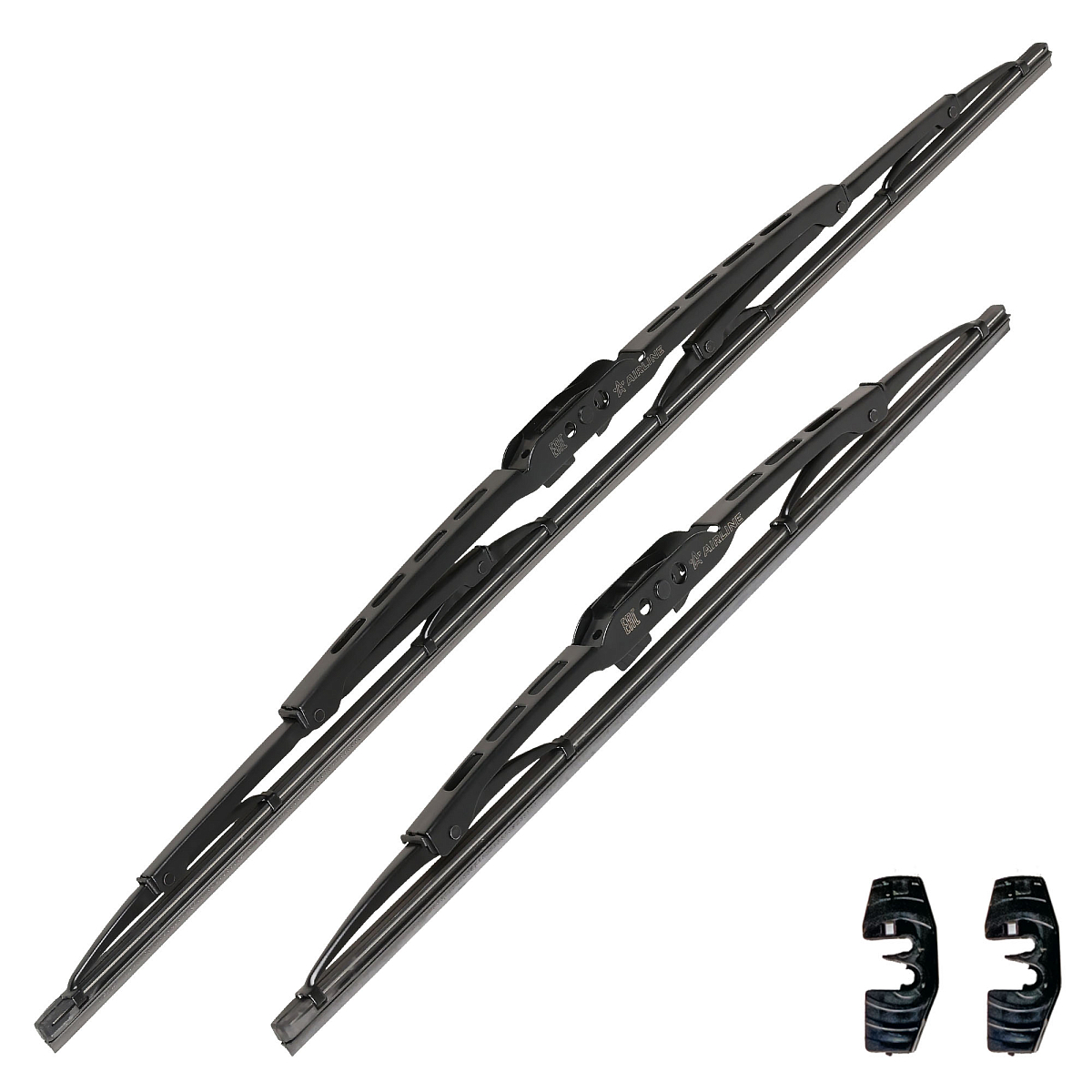 Щетки стеклооч комплект (2 штуки) 550/400мм (22"/16") каркасные с креплением "Крючок 9х3, 9х4 мм" (AWBJ004) МП-серия