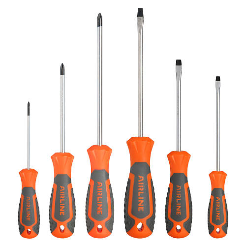 Набор отверток 6пр. (SL4х100мм,SL5х100мм,SL6х150мм,PH0х75мм,PH1х100мм, PH2х150мм), коробка