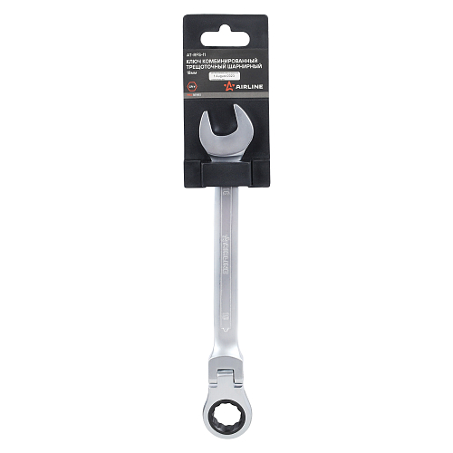 Ключ комбинированный трещоточный шарнирный 18мм PRO, пласт.подвес