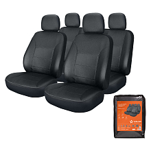Чехлы для сидений универсальные "CARDINAL", 11 пред., экокожа, цвет черный