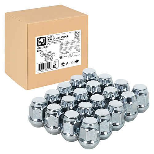 Гайка колесная M12x1,25x31, конус, ключ 19, закрытая, хром, 20 шт для а/м Suzuki