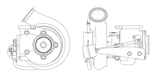 Турбокомпрессор для а/м КАМАЗ Cummins 6ISBe/6ISDe E-3 (тип HE351W)