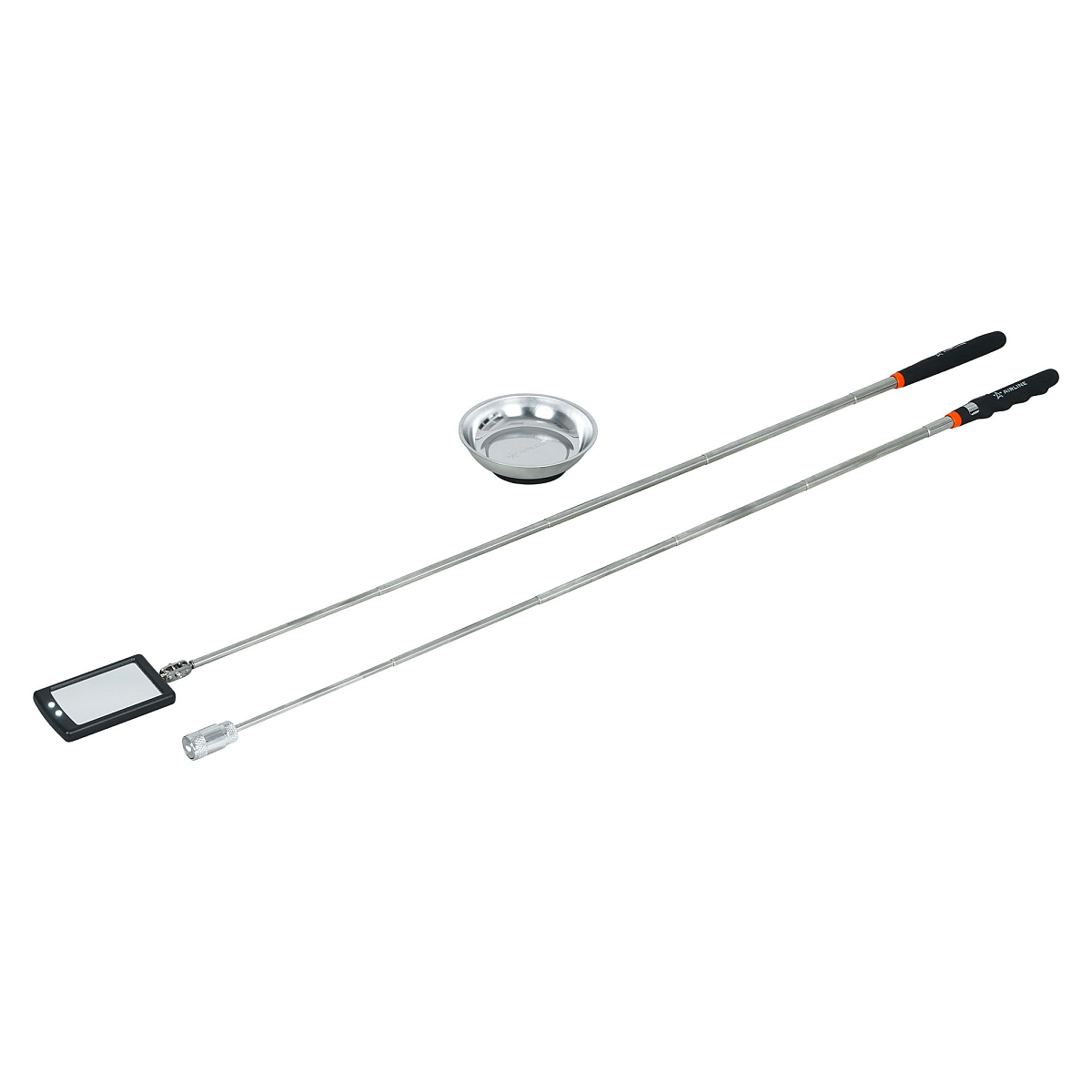 Инструмент инспекционный, набор 3пр. (захват телеск. с подсветкой 2.2кгс, зеркало телеск. с подсвет., магнит.тарелка 108мм)