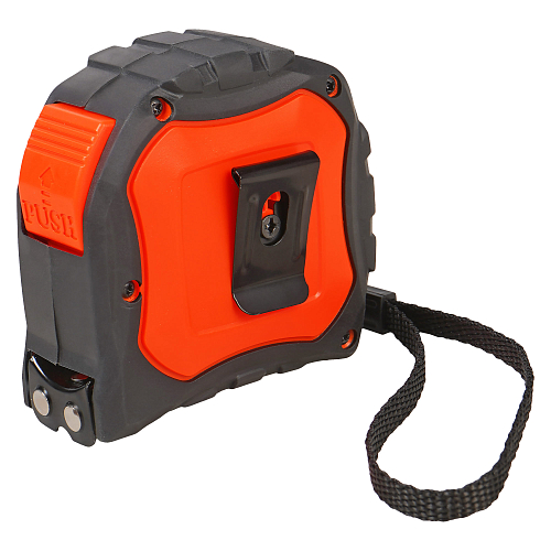 Рулетка в прорезиненном корпусе 7.5мх25мм, автостоп, магнитный зацеп