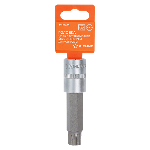 Головка торцевая 1/2"DR со вставкой SPLINE M16, L=100мм