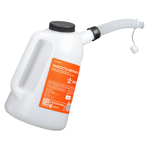 Емкость (лейка) мерная PRO 3л пластиковая для масла и тех. жидк., резьб. крышка