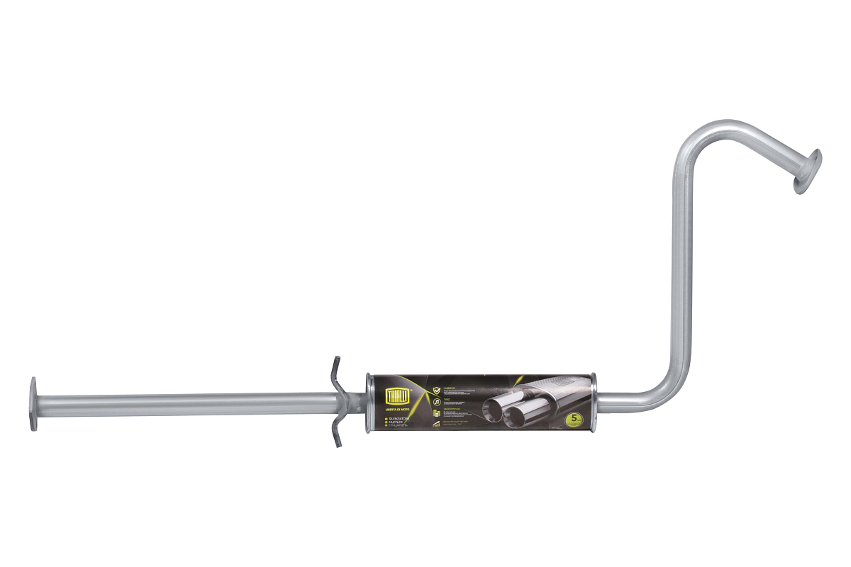 Глушитель для автомобилей Chevrolet/Daewoo Lanos (97-) дополнительный (резонатор) удлиненный вместо катализатора Евро-2 (алюминизированная сталь)