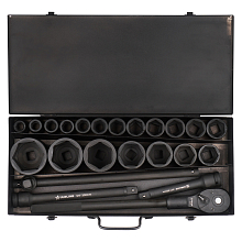 Набор головок ударных 3/4"DR L=56мм, 23пр. (17-65мм) мет. кейс.