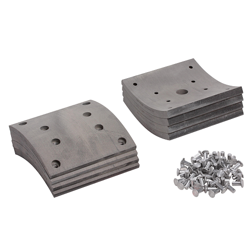 Накладка тормозной колодки для автомобилей МАЗ 101/5440, ремонтный комплект 8 шт. R0 с заклепками 183х178