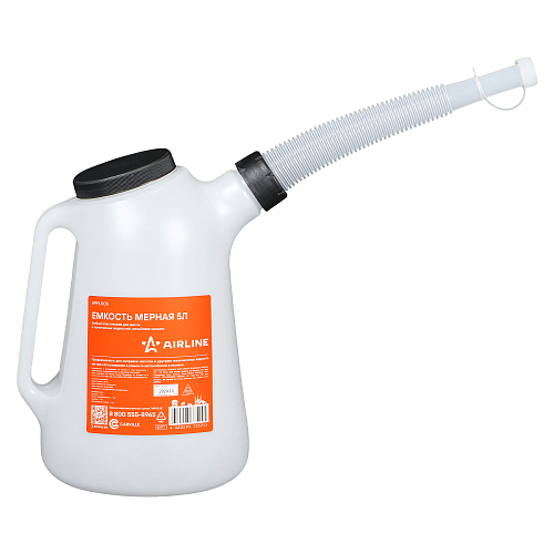 Емкость (лейка) мерная PRO 5л пластиковая для масла и тех. жидк., резьб. крышка