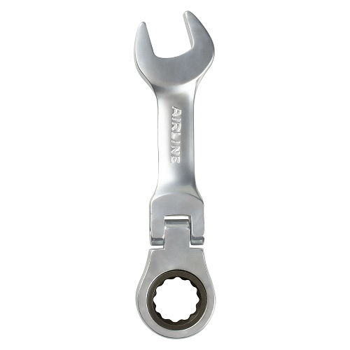 Ключ комбинированный трещоточный шарнирный короткий 14мм PRO, пласт.подвес