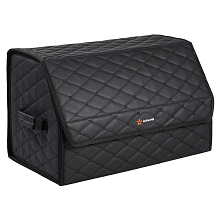Органайзер-саквояж в багажник (55*30*35 см), стёганный ромб, цвет черный