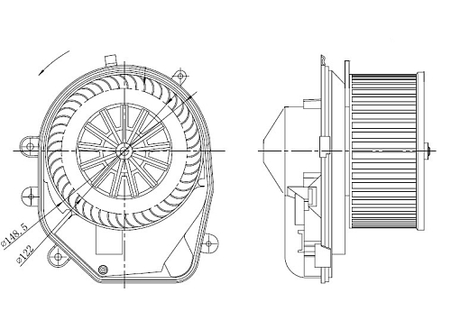 Электровентилятор отопления для автомобилей VW Passat B5 (96-)/Audi A4 B5 (94-) А/С+