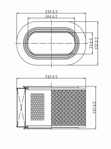 Фильтр воздушный для автомобилей Mitsubishi Pajero II (90-) 2.5D/2.8D