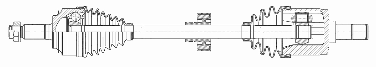 Привод передний левый для автомобилей Honda Civic (05-) 1.8i MT
