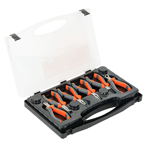 Набор ШГИ мини 6пр. (бокорезы, длинногубцы 2шт, круглогубцы 120мм, пассатижи 120мм, кусачки 105мм) пласт.кейс