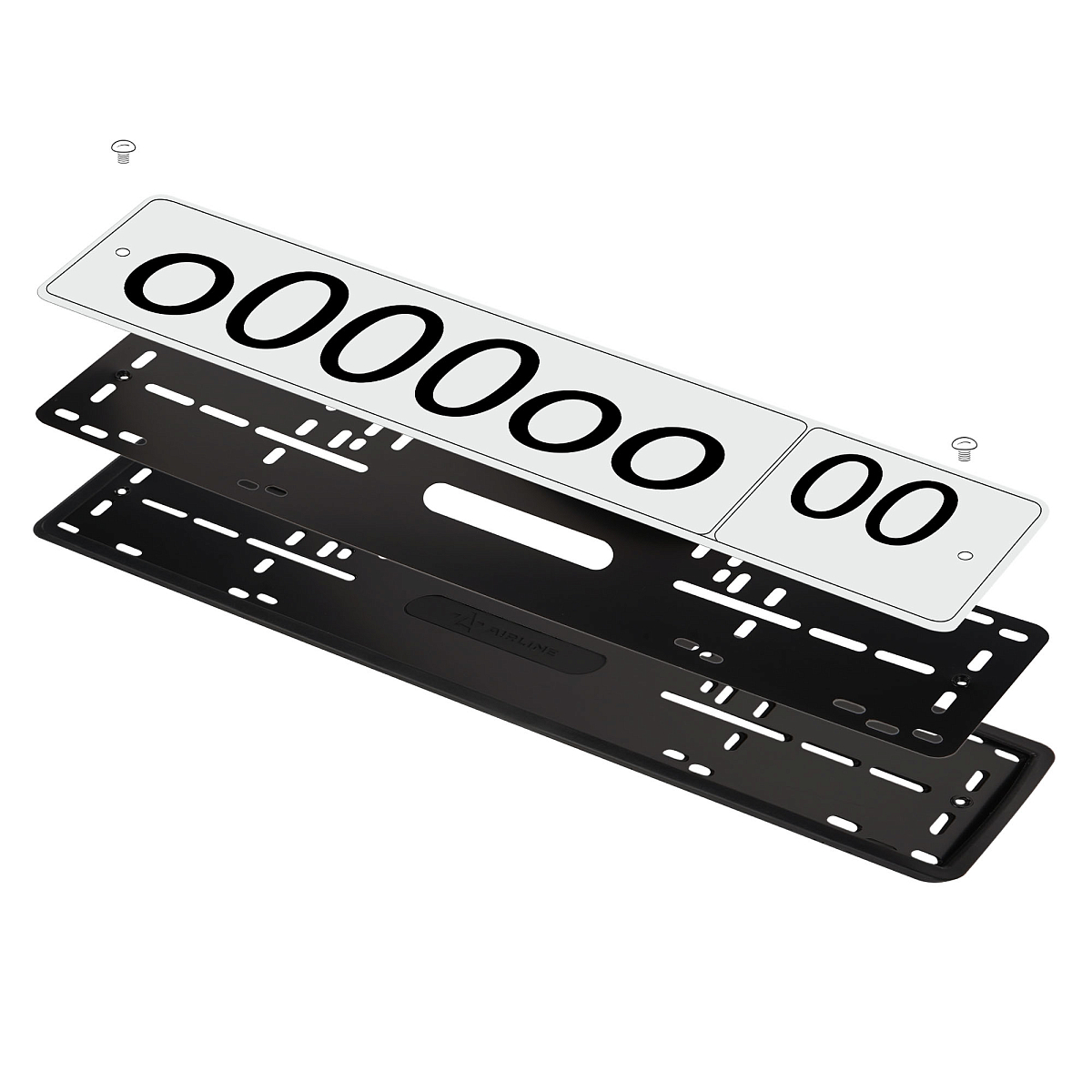 Рамки под номерной знак PRO, силиконовые с металл.основой, 2 шт., крепл., черные