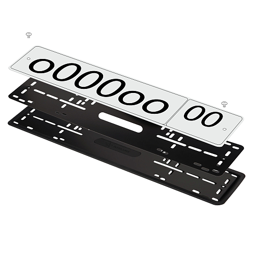 Рамки под номерной знак PRO, силиконовые с металл.основой, 2 шт., крепл., черные