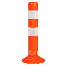 Столбик парковочный 480мм, 2 световозвр.полосы, анкерн.креп., пластик, оранжевый